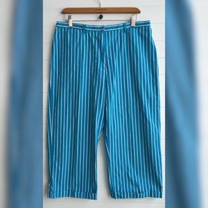 [LRL] Blue Striped Capri Pants Light Summer Garden